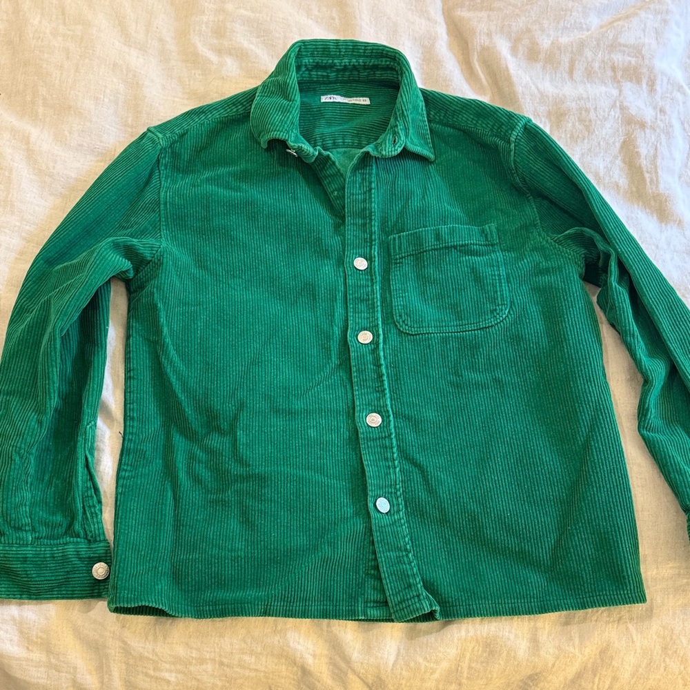 Zara Green Corduroy Men's Shirt